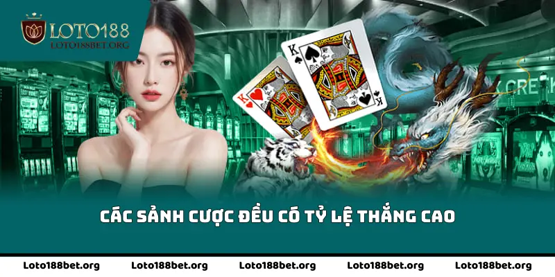 Các sảnh cược đều có tỷ lệ thắng cao